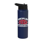Discipline Over Motivation Stainless Steel Insulated Water Bottle