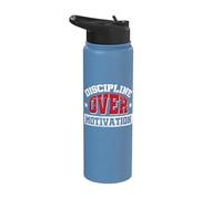 Discipline Over Motivation Stainless Steel Insulated Water Bottle