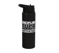 Discipline Over Motivation Stainless Steel Insulated Water Bottle