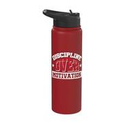 Discipline Over Motivation Stainless Steel Insulated Water Bottle