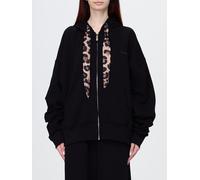 DISCLAIMER Oversized Cotton Zip-Up Hoodie with Animal Print - Size: M - female