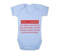 Disclaimer Parents are not Responsible Baby Grow Vest, 0-3 Months, Pastel Blue