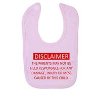 Disclaimer Parents are not Responsible Cotton Baby bib - Pastel Pink