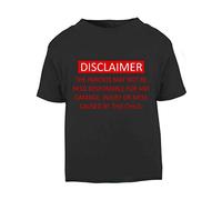 Disclaimer Parents are not Responsible Short Sleeve Cotton Toddler t Shirt, 1-2 Years, Black
