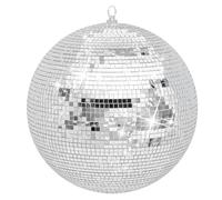 Disco Ball, 12/16/20 Inch Glass Mirror Ball with Hanging Ring, Professional Disco Ball Decor, Easy Install Mirror Balls for Party, Stage, Wedding, Stage, Bar, Club, Home Decoration Silver 16inch