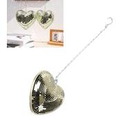 Disco Ball, 6.3In Hanging Heart Shaped Disco Ball, Retro Disco Decor for Valentines Day Table Home Bar KTV (Champagne Gold)