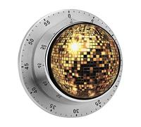 Disco Ball 60 Minutes Wind Up Kitchen Timer Stainless Steel Countdown Mechanical Alarm for Cooking Workout