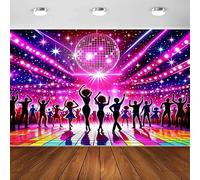 Disco Ball Back To 70s 80s Photography Backdrop For Dreamy Colorful Light Spots Neon Background Happy Birthday Party Banner 250x180CM