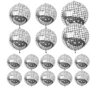 Disco Ball Balloons, 16 PCS Party Decorations for Retro Theme Events, Disco Balloons for 70s 80s 90s Parties, 10/22/32Inches 4D Colorful Foil Balloons for Birthdays, Bachelor Parties