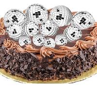 Disco Ball Cake Decorations, 12-Pack Reflective Mirror Balls for Birthday Parties, Weddings, and Events