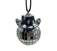 Disco Ball Car mirrorr Ornament - Cowboy Hat Car Charm, Cowboy Hat Disco Ball Car Charm | Bling Rear View mirrorr Decoration, Stylish Car Interior Accessory for a Fun and Funky Vibe in Your Vehicle
