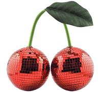 Disco Ball Cherry Disco Mirror Ball Hanging Reflects Light for DJ Club Stage Bar Party Wedding Holiday Decoration Home Cherry Decor (3.9‘’, Red)