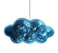 Disco Ball Cloud Shaped, Cute Hanging Party Mirror Decor with Chain, Retro Light Reflective Ball for Party Home Decor, Disco Mirror Ornaments, Design Patent, Blue