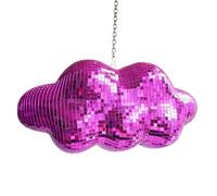 Disco Ball Cloud Shaped, Cute Hanging Party Mirror Decor with Chain, Retro Light Reflective Ball for Party Home Decor, Disco Mirror Ornaments, Design Patent, Purple