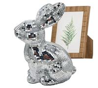 Disco Ball Decor - Festive Glitter Mirror Ball, Bunny Animal Ornament Disco Light | Handmade, Mirror Bunny Easter Decoration, Rabbit Easter Decor for Party DJ Club
