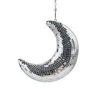 Disco Ball Decorations Moon Shaped Disco Ball Hanging Ornament Glitter Glass Mirror Reflective Pendant Wedding Party Bar Decoration(Color8)