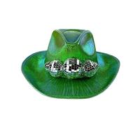 Disco Ball Decors Hat Adult Teens Cowboy For Dj Club Unisex Festival Sparkling Cap Nightclub Dancing Cowboy Nightclub Hat