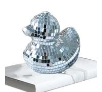 Disco Ball Duck - Cake Decoration Duck Shape Balls | Mini Reflective Ducks Ornament | Mirrored Glass Home Decor | Funky Mirror Ball Figurine For Party Table Centerpiece Shelf Display
