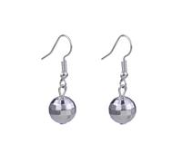 Disco Ball Earrings for Women Retro 70s Disco Light Up Dance Party Outfits Accessories Gold Silver Mirrorball Dangle Jewelry, Alloy Steel, No Gemstone