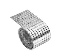 Disco Ball Effect Mirror Tiles | Self Adhesive Square Glass Mosaic Tapes 5mm x 5mm - 1600 Pieces Disco Sticker Sheet | For Creative Projects Decoration Party Wall Bedroom Kitchen