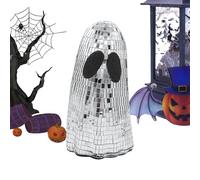 Disco Ball Ghost | Tiered Tray Halloween Ornaments - Glitter Ghost Sign Decor Ornaments for Fireplace Table Desk Tiered Tray Home Holiday Display