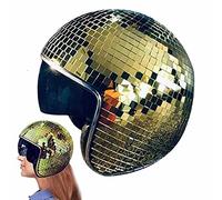 Disco Ball Hats, Disco Helmet, Disco Decor Helmets with Retractable Visor, Stunning Disco Ball Helmets for DJ Club Stage Bar Dance