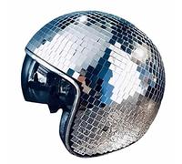 Disco Ball Hats, Disco Helmet, Disco Decor Helmets with Retractable Visor, Stunning Disco Ball Helmets for DJ Club Stage Bar Dance