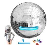 Disco Ball Helmet, Mirror Ball Hat, Sparkling Disco Ball Decoration, Mirror Glass Reflective Ball Helmet Suitable for Nightclubs, Parties, Djs, Stages and Weddings, 40cm (Colorful_Lights_Pro)