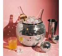 MikaMax Ice Bucket Disco Ball - XL 11 Litres - Drinks Cooler for Parties - Wine Cooler & Ice Container - Silver Disco Ice Bucket - 27.5 cm