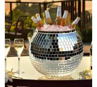 Disco Ball Ice Bucket | 3L Ice Storage Container | Drinks Cooler for Parties | Reflective Drinkware for Champagne, Beer & Wine | Discos Balls Trendy Beverage Tub for Party Bar