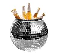 Disco Ball Ice Bucket - 3L Reflective Champagne Wine Beer Bucket | Modern Ice Storage Container | Cocktail Beverage Tub For Bars, Restaurants, Kitchens, And Parties