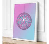 Disco Ball in Motion Retro Canvas Wall Art Print 30x20 Inch (76 x 51 cm)
