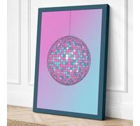 Disco Ball in Motion Retro Canvas Wall Art Print 30x20 Inch (76 x 51 cm)