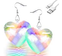 Disco Ball Light 16 Colours, Rechargeable Light Projecting Light Earrings for Women, Halloween Costume Accessories, Dance Party