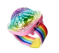 Disco Ball Light - Sound Activated LED Stage Lights, Chargeable USB Bracelet | Music Responsive Party Decoration Mini Night Lamp with Colorful Wristband Home Car Room Atmosphere