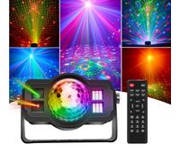 Disco Ball Light with Magic Ball Effect,18 LED RGB Strobe Lights,9 Sound-Activated Modes,Remote Control Disco Lights for Parties, Christmas, Birthday and All festives
