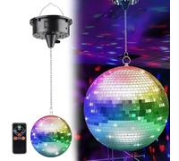 Disco Ball Mirror Ball: Disco Ball Rotating Motors of 10 rpm, Remote Control Disco Ball with LED, 12 cm Disco Ball for Parties Sound Activated for Dance Parties, Disco Ball Decoration for Clubs, Bars