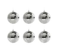 Disco Ball Mirror Disco Ball Silver Tree Hanging Ornaments For Wedding Party Dance Music Festival Home Decorat(6pcs Balls 6cm)