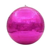 Disco Ball Mirror Disco Ball Stage Light Rotating Glass Ball Party Decorations Ktv Bar Dj Lighting Reflection Colorful Mirror Ball(Pink,Diameter 10cm 3.93in)