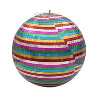 Disco Ball Mirror Disco Ball Stage Light Rotating Glass Party Decorations Ktv Bar Dj Lighting Reflection Colorful(Colorful,Diameter 10cm 3.93in)