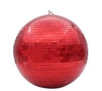 Disco Ball Mirror Disco Ball Stage Light Rotating Glass Party Decorations Ktv Bar Dj Lighting Reflection Colorful(Red,Diameter 30cm 11.8in)