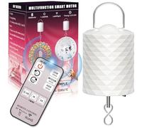 Disco Ball Motor with Remote, 1-30 RPM 3 Speeds & 2-Way Rotation, 0.5/1/2H Timing, 12LBS Capacity for 6"-20" Mirror Ball, Battery Operated Slow Control Wind Spinner Chime for Baby Crib Mobile Decor