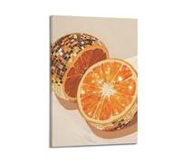 Disco Ball Orange Art Decorative Painting, Creative Fruit Theme, Stylish Shop, Restaurant, And Kitchen Decoration Poster. 12x18inch(30x45cm)