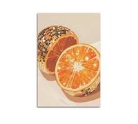 Disco Ball Orange Art Decorative Painting, Creative Fruit Theme, Stylish Shop, Restaurant, And Kitchen Decoration Poster. 12x18inch(30x45cm)
