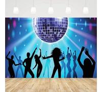 Disco Ball Photography Backdrop, Neon, Back to the 70s, 80s, 90s, Let's Crazy, Glow in the Dark, Dance, Prom, Birthday Party, Decoration, Background 250x180CM