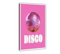Disco Ball Pink Art Poster Canvas Poster Bedroom Decor Landscape Office Room Decor Gift 08x12inch(20x30cm)