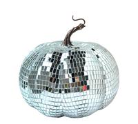 Disco Ball Pumpkin Halloween - Decorative Mirror Mosaic Ornament, Sparkling Autumn Accent For Indoor Outdoor Event | Fall Seasonal Display Props Party Festival Bar Club Home Holiday Décor
