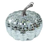 Disco Ball Pumpkin Halloween - Decorative Mirror Mosaic Ornament, Sparkling Autumn Accent For Indoor Outdoor Event | Fall Seasonal Display Props Party Festival Bar Club Home Holiday Décor
