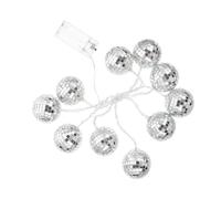 Disco Ball String Lights, Glass Mosaic Mini Balls for Christmas Bars | Silver Mirror Design, Superior Light Reflection, Long-term Illumination, Atmospheric Lighting, Wedding Backdrops, Birthdays