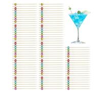 Disco Ball Toothpicks - 100 Pieces of Dessert Picks, Drinks Decorations with Disco Ball | for Appetizers, Sandwiches, Grills, Cakes, Cold Cuts, Christmas Parties at Home and Outdoors